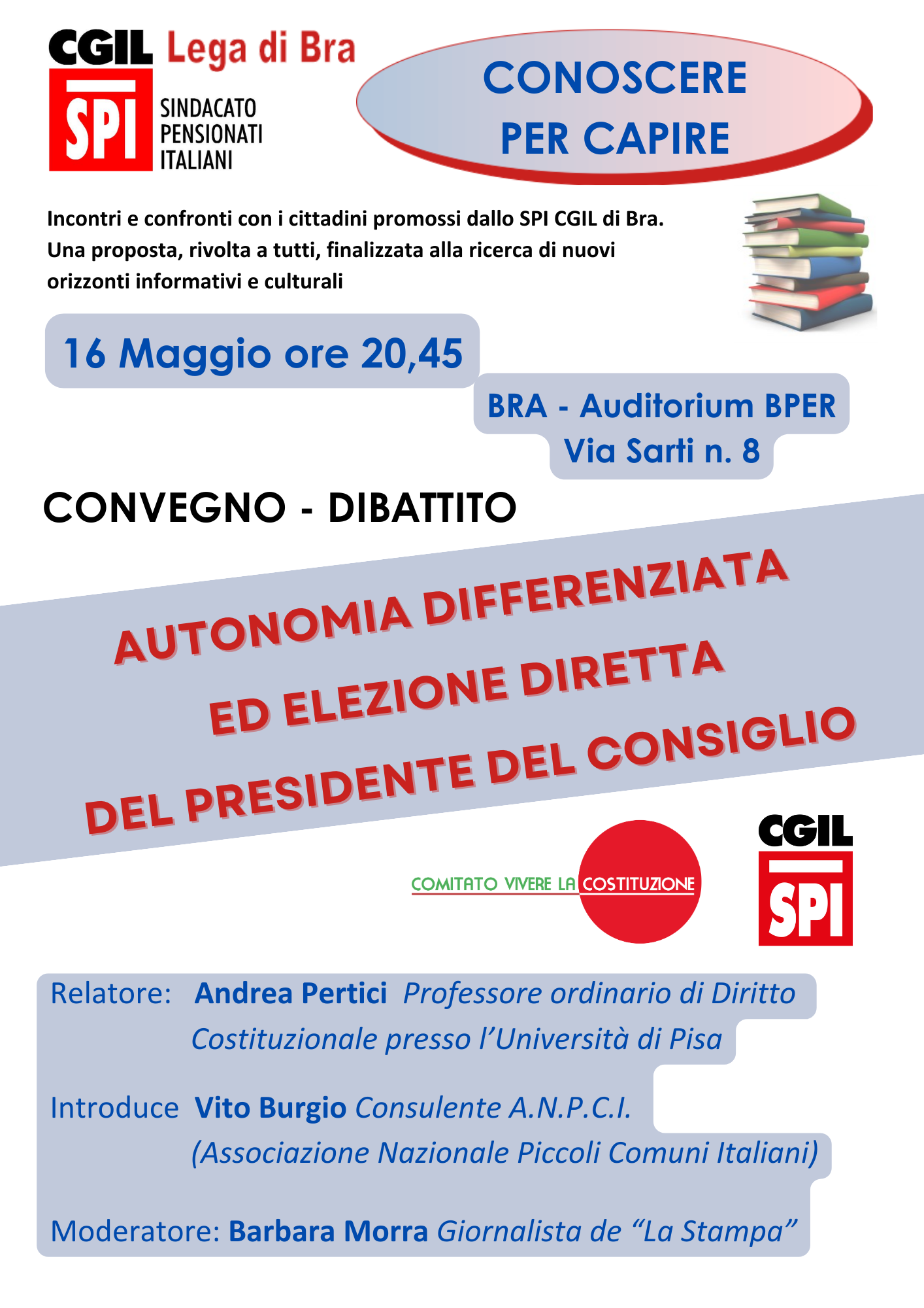 Convegno a Bra su Autonomia differenziata il 16 maggio 2024